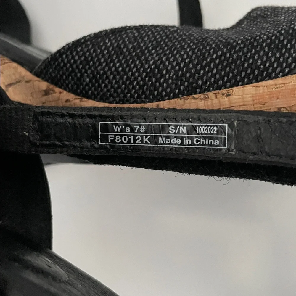Teva Black Cork Wedge Pumps